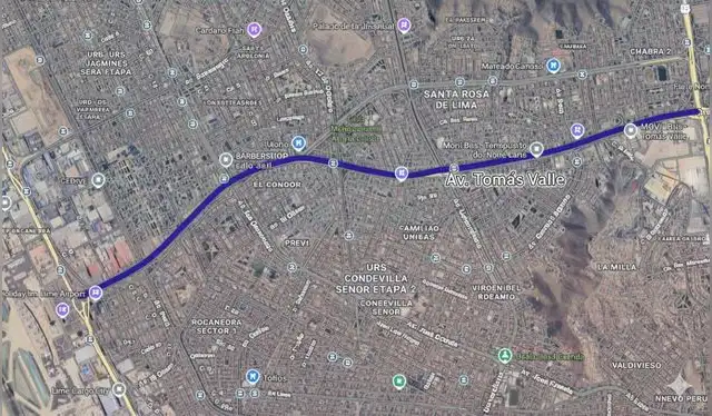  La av. Tomás Valle es una de las arterias viales más importantes de Lima y Callao. Foto: Google Maps   
