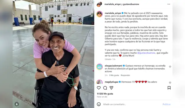 Post de sobrina de Gustavo Bueno, Marialola Arispe. Foto: Instagram Post de sobrina de Gustavo Bueno, Marialola Arispe. Foto: Instagram