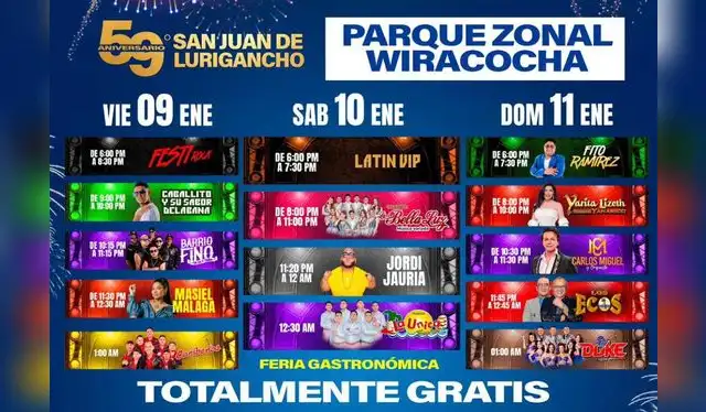 Concierto gratuito en el Parque Zonal Wiracocha. Foto: San Juan de Miraflores Concierto gratuito en el Parque Zonal Wiracocha. Foto: San Juan de Miraflores