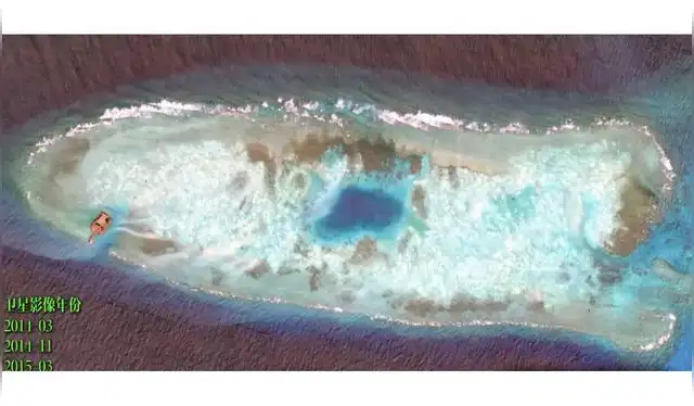 China logró crear una isla de casi 12 kilómetros cuadrados en el mar meridional. Foto: CSIS China logró crear una isla de casi 12 kilómetros cuadrados en el mar meridional. Foto: CSIS