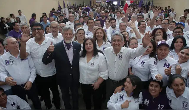  El exmandatario estuvo presente en la presentación de candidatos al Congreso y Parlamento Andino del Partido Morado. Foto: Marco Cotrina, La República    