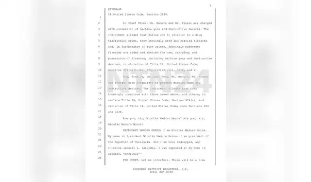 Segunda parte donde mencionan los cargos contra Maduro y Flores. Foto: NTN24 