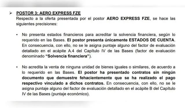 En el acta consta que la empresa árabe Aero Express FZE no vendió ningún Antonov An-74. ¡pero ganó la licitación!. Foto: La República   