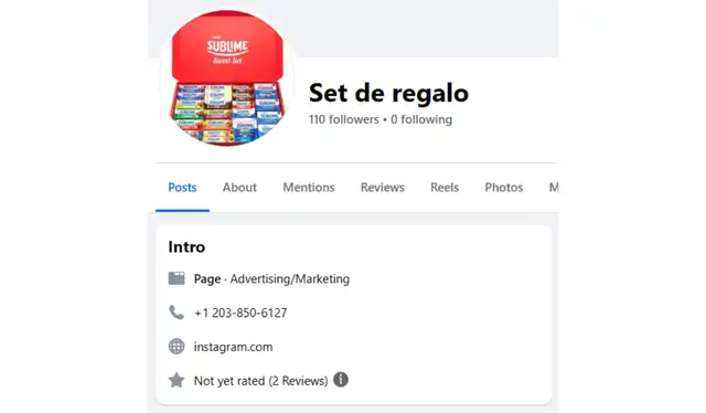 Descripción de la página web en la que se compartía el contenido falso. | Foto: Facebook   