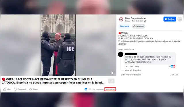 Video viral de un obispo enfrentándose a agentes del ICE. | Captura: Facebook Video viral de un obispo enfrentándose a agentes del ICE. | Captura: Facebook