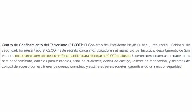 Captura de pantalla realizada el 12 de enero de 2026 de la Memoria de Labores del Ministerio de Seguridad Pública y Justicia de El Salvador (pág. 247). | Foto: Ministerio de Seguridad Pública y Justicia   