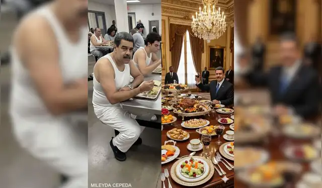 Imágenes que muestran el aparente antes y después de Nicolás Maduro en prisión. | Foto: Redes sociales   