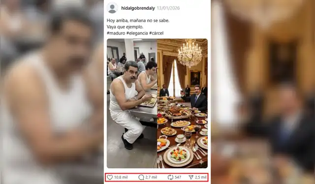 Collage de Nicolás Maduro difundido en Threads. | Foto: Threads   