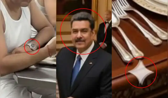 Inconsistencias presentadas en el collage viralizado de Nicolás Maduro. | Foto: Redes sociales   