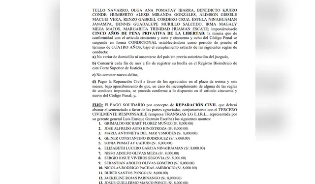  Al conductor del camión lo condenaron a cinco años de prisión suspendida y a pagos de reparación civil. Foto: Difusión   