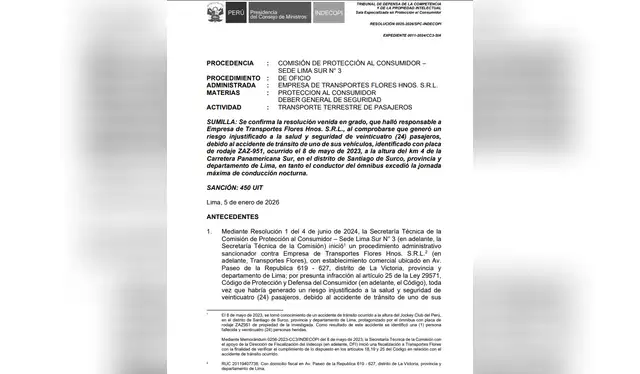  La resolución del Indecopi. Foto: Indecopi   