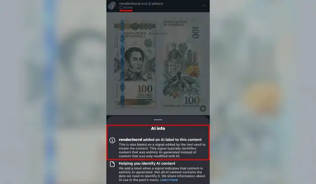 Descripción del post original en IG, en el que se muestran por primera vez los aparentes diseños de los “dólares venezolanos”. | Foto: Instagram   