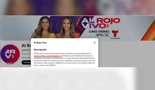  El canal de YouTube de Al Rojo Vivo señala que Jessica Carrillo y Lourdes Stephen son sus nuevas conductoras | Fotocaptura: YouTube - Al Rojo Vivo.   