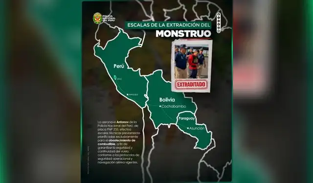 La policía informó de la ruta en proceso. Foto: PNP/Facebook.  