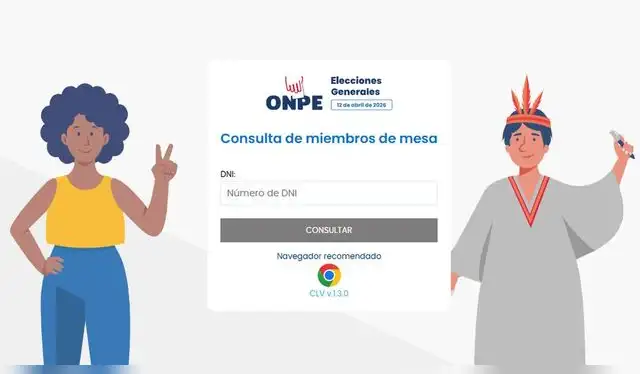  La ONPE habilitó el link oficial para que los ciudadanos revisen si fueron seleccionados como miembros de mesa para las Elecciones 2026.   