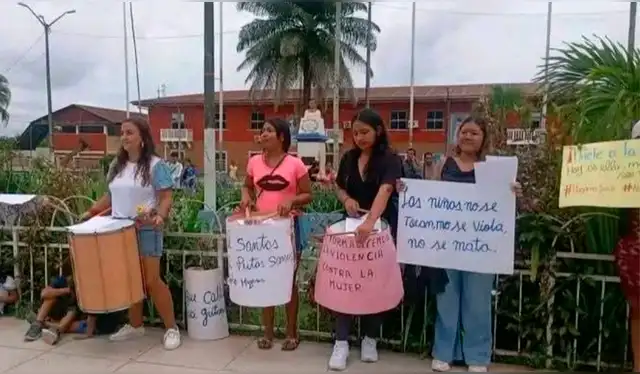 Familiares de la víctima y vecinos de la zona realizaron una protesta contra el abuso hacía la menor. Foto: Cortesía Familiares de la víctima y vecinos de la zona realizaron una protesta contra el abuso hacía la menor. Foto: Cortesía