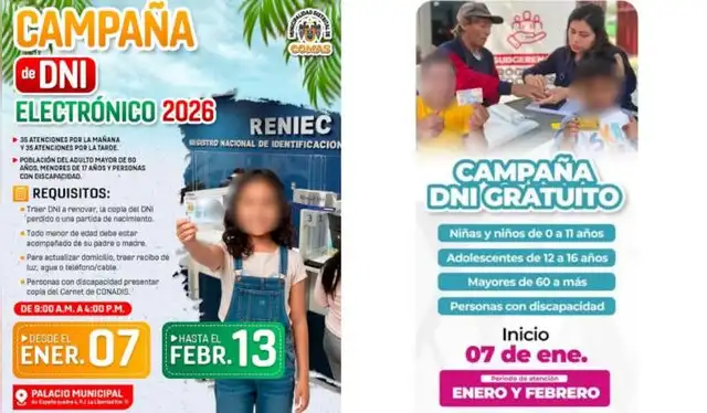 Campañas de DNI electrónico disponibles en Lima Metropolitana durante febrero, Foto: captura   