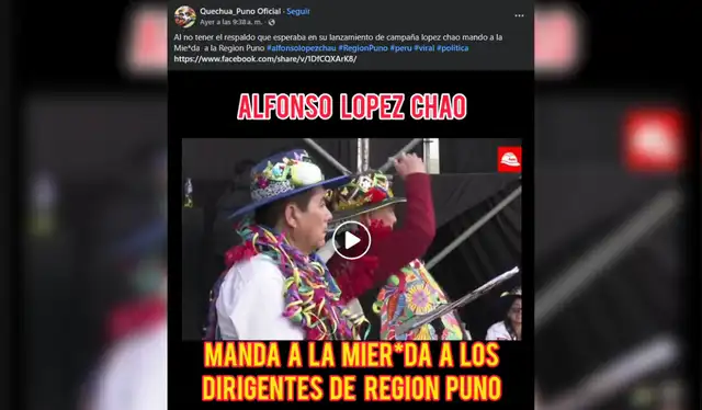 Clip falso y editado que saca de contexto las declaraciones de López Chau | Fuente: Facebook.   