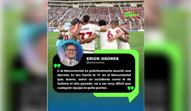 El conductor de Fútbol en América quedó maravillado con Universitario en el Estadio Monumental. Foto: Erick y Gonzalo   