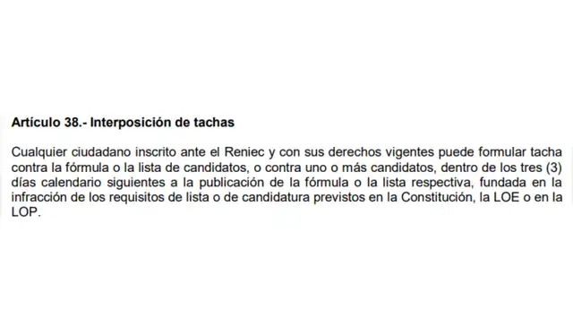 Fuente: Reglamento de Inscripción de Fórmulas y Listas de Candidatos para las Elecciones Generales 2026   