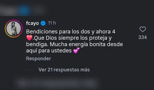 Comentario de Fiorella Cayo en post de García y Ladera. Foto: Instagram   