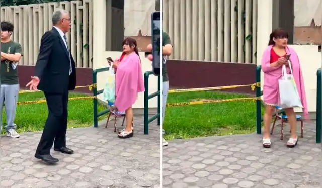 Personal de seguridad le pidió a la mujer que abandonara la puerta de la UNI. Foto: composición LR/ TikTok   