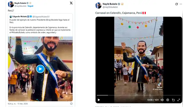  Los mensajes de Nayib Bukele en su cuenta de X. Foto: Nayib Bukele - X   