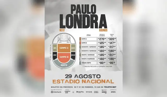 Conoce las zonas para el concierto de Paulo Londra en Lima   