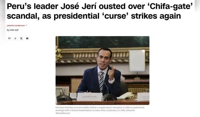 CNN reacciona a la censura en el Congreso peruano. Foto: Captura / CNN CNN reacciona a la censura en el Congreso peruano. Foto: Captura / CNN