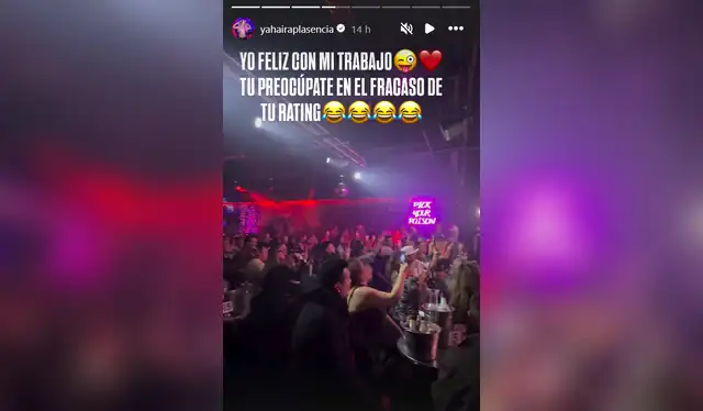 Mensaje de Yahaira Plasencia en Instagram.   