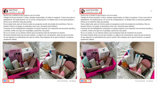 Dos de las publicaciones más viralizadas en Facebook. | Foto: Facebook   