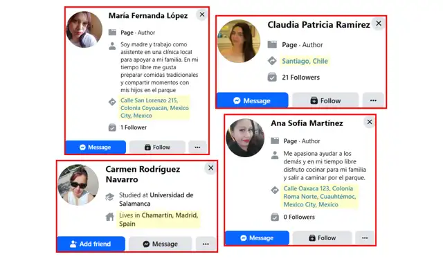 Algunos perfiles que han comentado en las publicaciones no pertenecen a Perú. | Foto: Facebook   