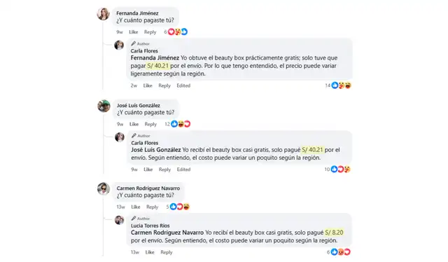 Algunas publicaciones y comentarios en los que se detalla la información de este punto. | Foto: Facebook   