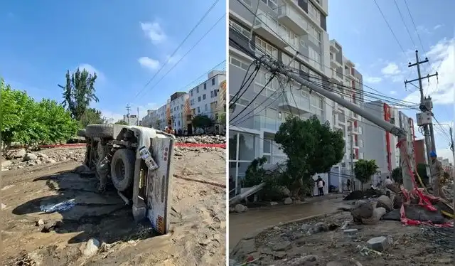  Situación actual de las calles de Arequipa tras los huaicos del lunes 23 de febrero. Foto: Wilder Pari.   
