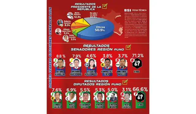 Encuesta viralizada en redes sociales (Mario Vizcarra, 12.3%). | Foto: Facebook   