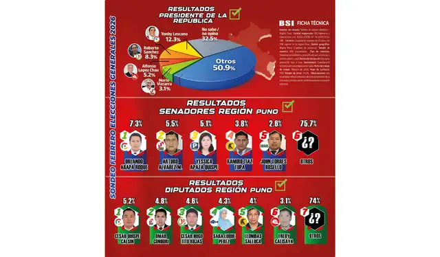 Encuesta viralizada en redes sociales (Yonhy Lescano, 12.3%). | Foto: Facebook   