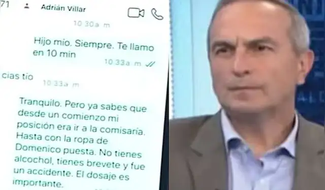 Chats de WhatsApp entre Adrián Villar y abogado Juan Montenegro. Foto: difusión Chats de WhatsApp entre Adrián Villar y abogado Juan Montenegro. Foto: difusión