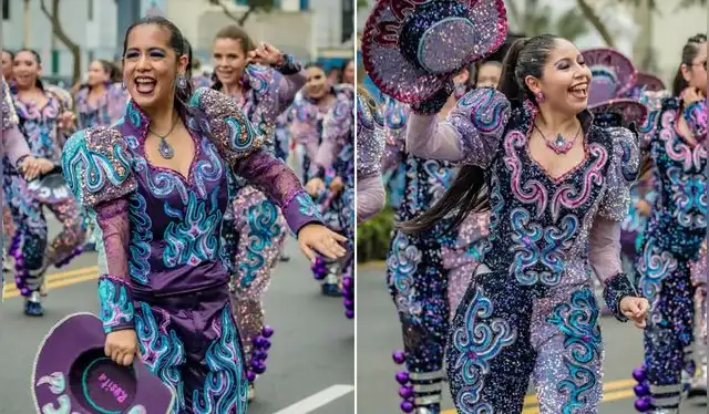 Machita Mujer Caporal da la oportunidad de que cada danzante se luzca durante la parada y van rotando de posición. Foto: MMC Machita Mujer Caporal da la oportunidad de que cada danzante se luzca durante la parada y van rotando de posición. Foto: MMC