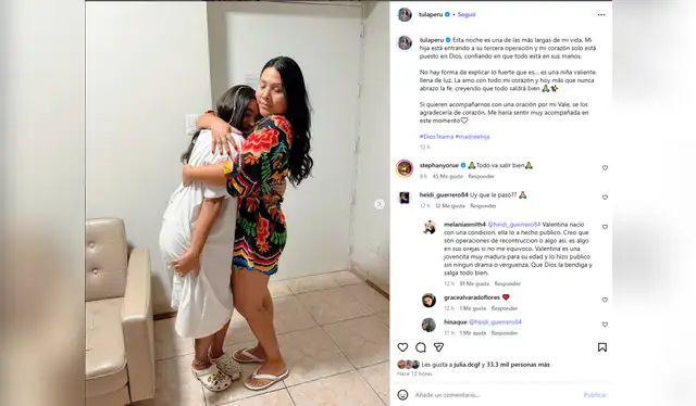 Tula Rodríguez y el mensaje a su hija horas antes de su operación    