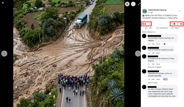 Publicación con mayor interacción en Facebook hasta el cierre de esta nota. Foto: Facebook  