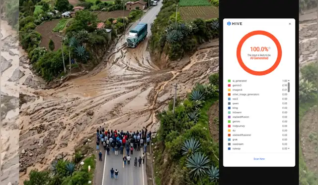 Análisis de la imagen con Hive Moderation. Foto: Hive Moderation  