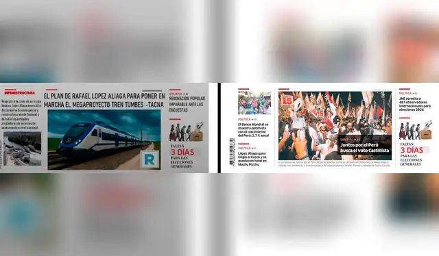 No son las mismas notas secundarias en ambas imágenes. Foto: Facebook  