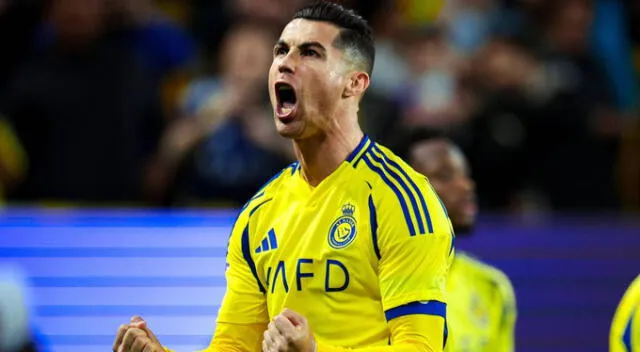 Cristiano Ronaldo scores in the 4-0 victory over Al Wasl. Photo: LR Composition   