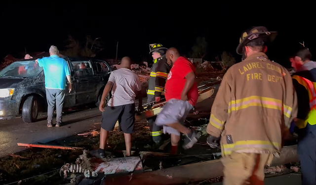 Laurel County was affected by the tornadoes and received help from first responders. Photo: AFP News Laurel County was affected by the tornadoes and received help from first responders. Photo: AFP News