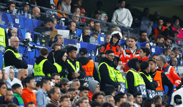 UEFA confirmed the death of the fan, who was treated by paramedics during the match. Photo: GiveMeSport UEFA confirmed the death of the fan, who was treated by paramedics during the match. Photo: GiveMeSport
