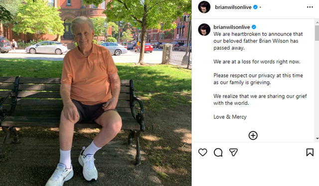 Wilson family announced his disease on an Instagram post on June 11, featuring a recent photo of the musician. Photo: IG: brianwilsonlive Wilson family announced his disease on an Instagram post on June 11, featuring a recent photo of the musician. Photo: IG: brianwilsonlive