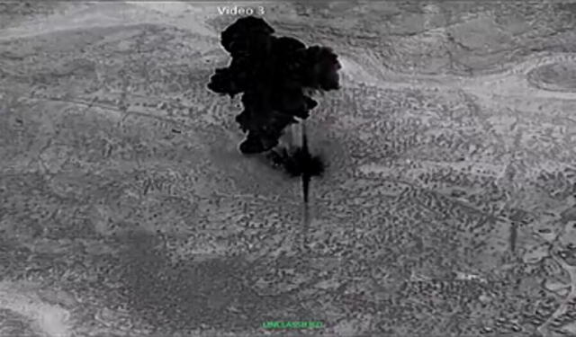 Imágenes aéreas mostraron los destrozos causados en el complejo del terrorista. Foto: Departamento de Defensa de Estados Unidos