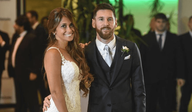  Lionel Messi y Antonella Roccuzzo se casaron en 2017 en la ciudad de Rosario, Argentina. Foto: AFP   