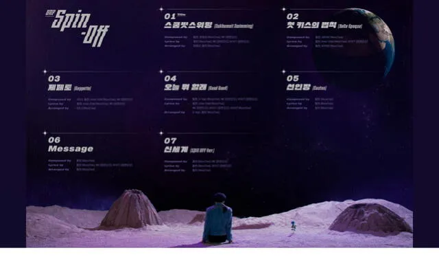 ONF: Lista de canciones para el 5th mini álbum [SPIN OFF]. Crédito: Instagram