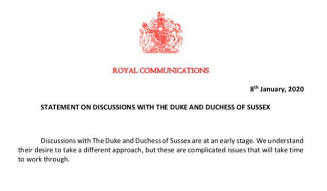 Comunicado de la Reina Isabel II